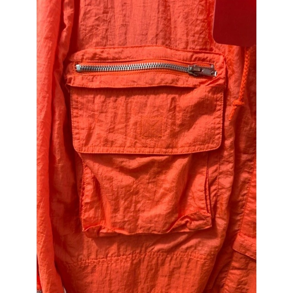 Street Wear Carole Little Neon Orange Nylon Utility Jacket Reflective Large - Picture 3 of 7